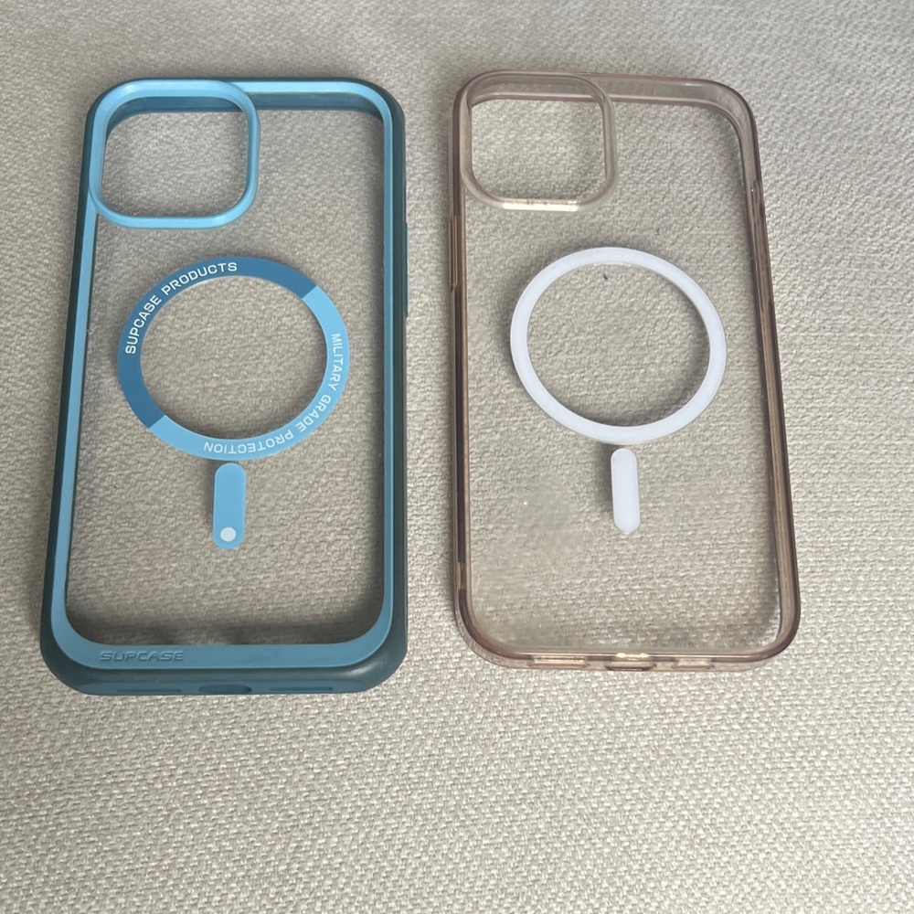 13 PRO MAX Blue and Clear MagSafe-Compatible Protective Phone Case, pack of 2